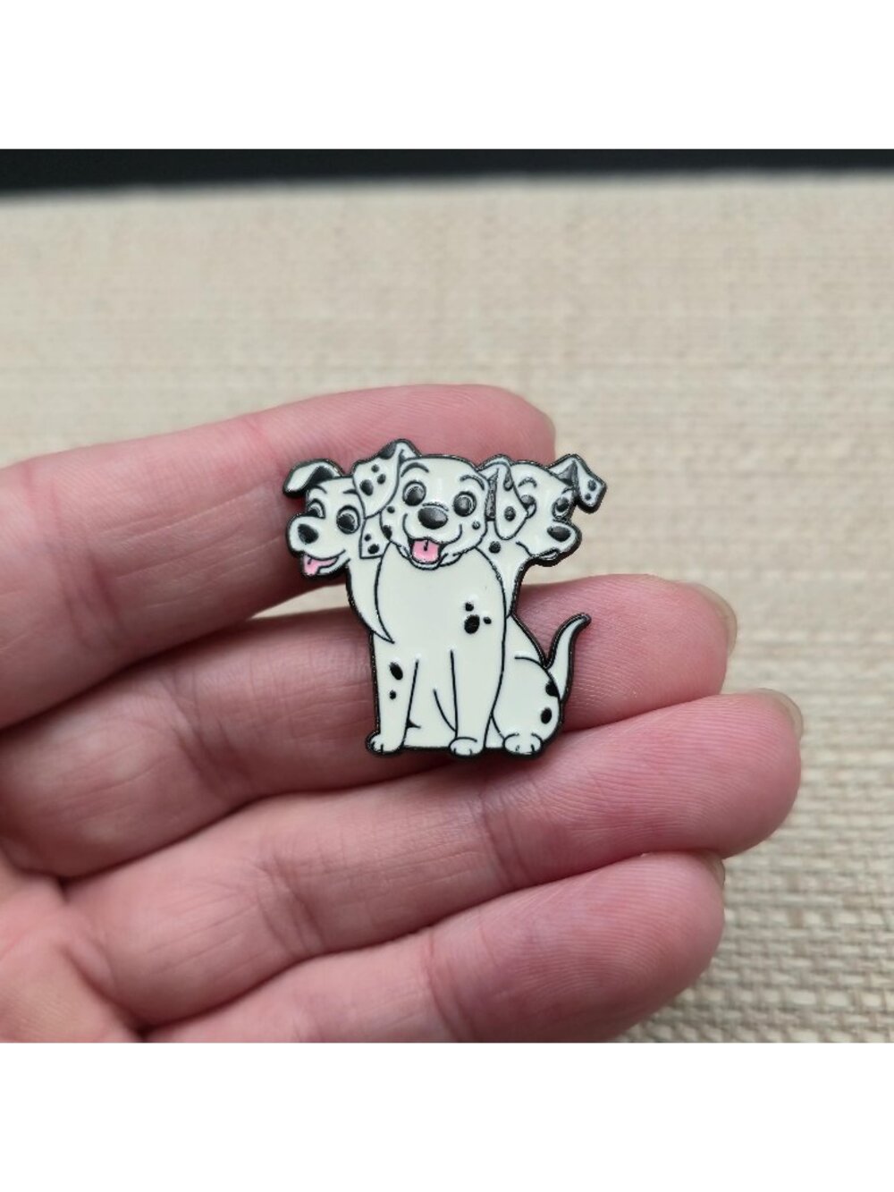 3 Headed Cerberus Dalmatian Puppy Dog Cartoon Enamel Lapel Pin A8984